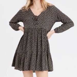 AE Outfitters Smock Boho Cottagecore Dress Floral Tiered Puff Sleeve Ruffle XL